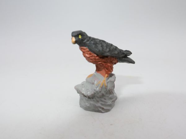 Elastolin soft plastic Bird of prey on boulder