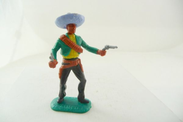 Timpo Toys Mexikaner stehend, mit 2 Pistolen schießend, grün/gelb