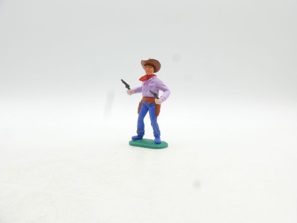 Timpo Toys Cowboy 2. Version stehend mit 2 schwarzen Pistolen