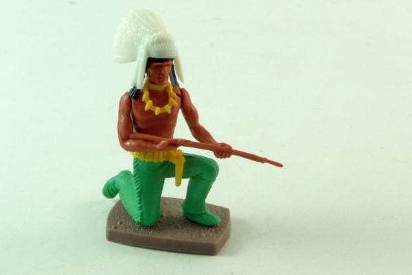 Plasty Indian kneeling, firing with rifle