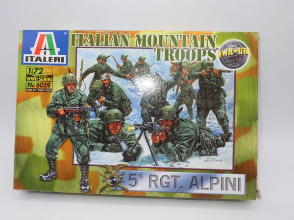 Italeri 1:72 Italian Mountain Troops, No. 6059 - orig. packaging, on cast