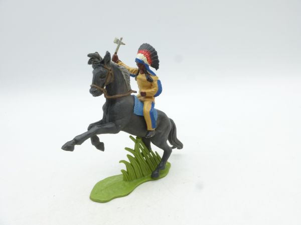 Britains Swoppets Indian riding with tomahawk (made in HK)