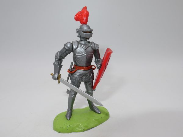 Elastolin 7 cm Knight standing with sword + shield
