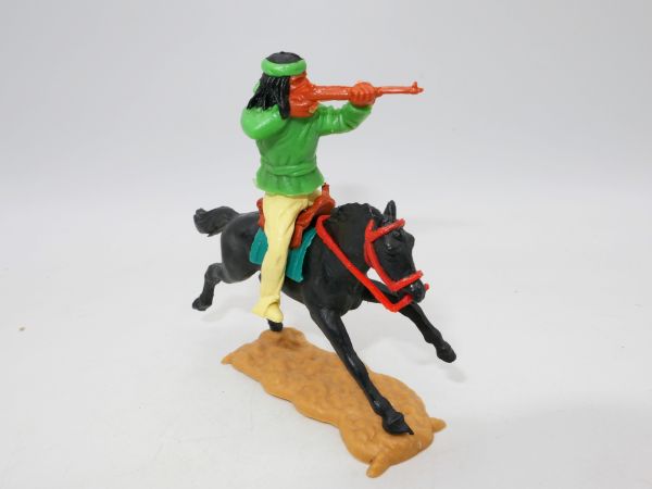 Timpo Toys Apache on horseback, neon green, shooting rifle