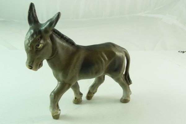 Donkey made of plastic, length 10 cm - very old (approx. 50's)