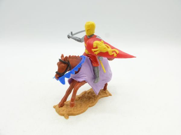 Timpo Toys Medieval knight riding with sword, red/yellow