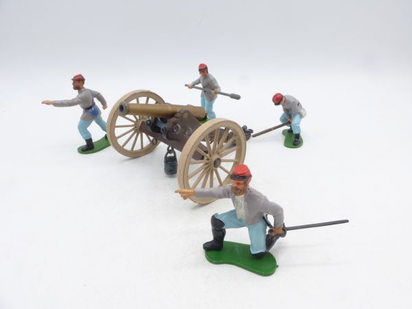 Britains Swoppets Civil War cannon with 4-man Southern crew