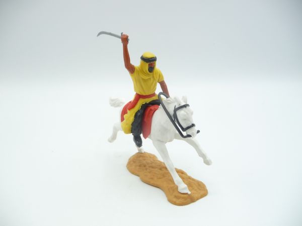 Timpo Toys Araber stehend, Säbel von oben schlagend (gelb, schwarzes Innenkleid)