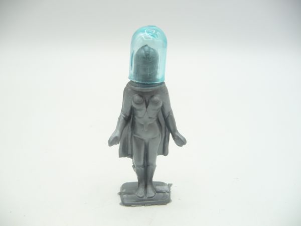 Astronaut with coat, silver/blue helmet, 6 cm