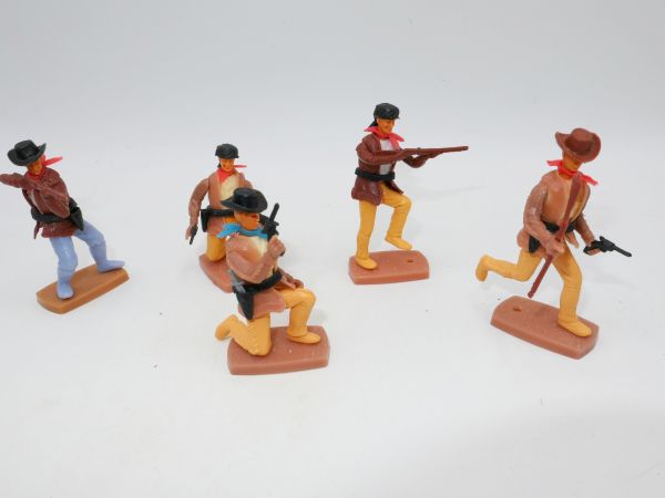 Plasty Cowboy + Trapper set (5 figures)