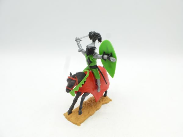 Timpo Toys Visor knight riding with sword, neon green