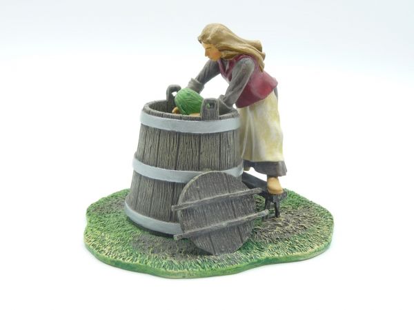 Germania Medieval woman pickling cabbages - great diorama