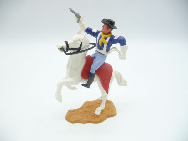 Timpo Toys Union Army Soldier 4th version, Sergeant on horseback, firing pistol