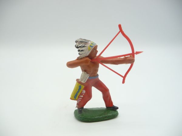 Indian standing with loose bow, red