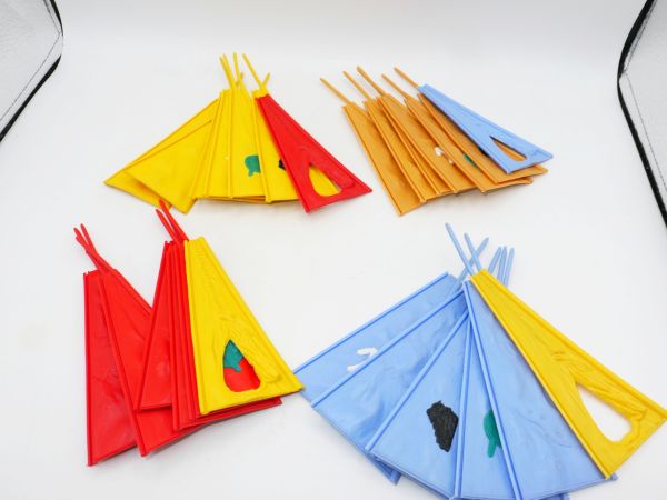 Timpo Toys 4 Indianertipis, 7-teilig in unterschiedlichen Farben - schönes Set