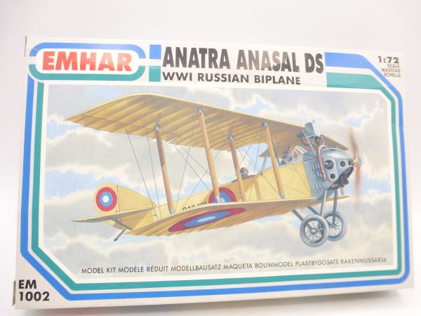 Emhar 1:72 Anatra Anasal DS WW I Russian Biplane - orig. packaging, on cast