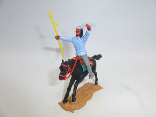 Timpo Toys Apache riding, light blue with spear