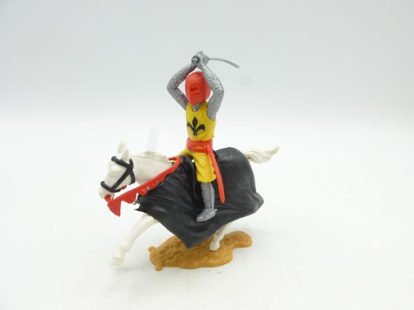 Timpo Toys Medieval knight riding, yellow, red head