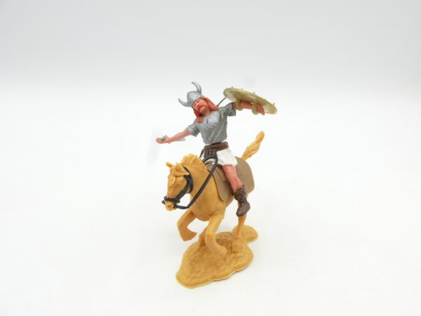 Timpo Toys Viking riding, hit by arrow with sword + shield