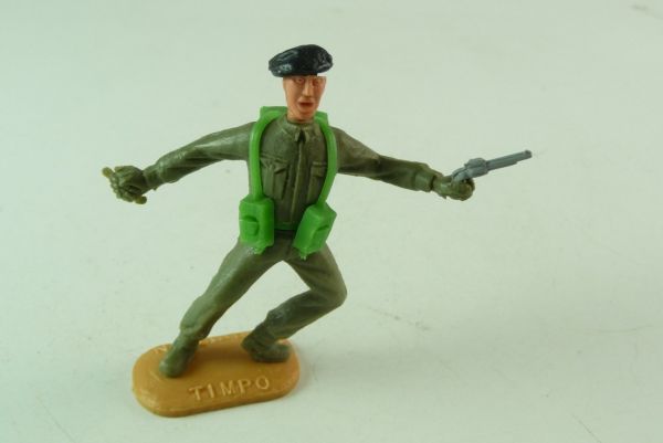 Timpo Toys Engländer mit schwarzem Barett und seltener grauer Pistole