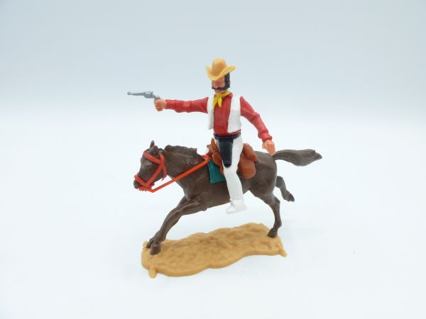 Timpo Toys Cowboy 3. Version reitend, Pistole schießend - tolle Kombi