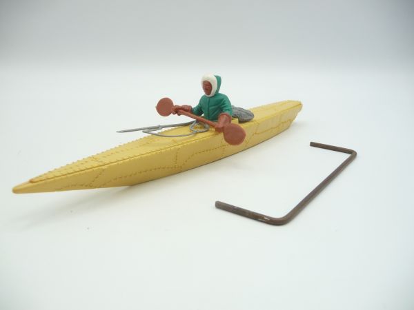 Timpo Toys Eskimo kayak beige with green Eskimo - brand new