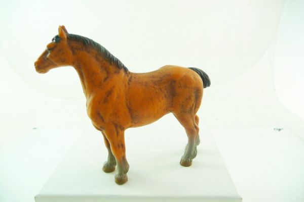 Elastolin Horse, heavy type, medium-brown, No. 3812 - great painting
