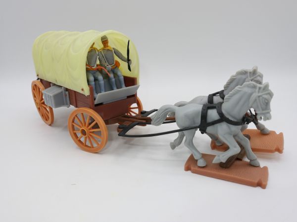 Plasty Covered wagon with Southerners - scope of delivery see photos