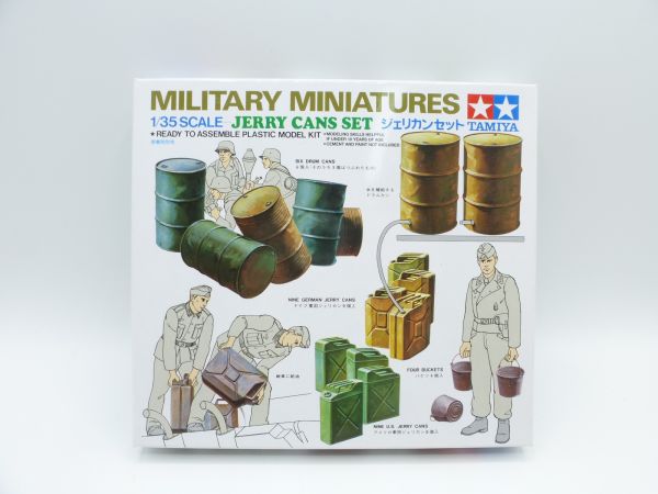 TAMIYA 1:35 Jerry Cans Set, No., 35026.500 - orig. packaging, parts on cast in bag