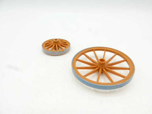 Elastolin 7 cm 2 wagon wheels - great for dioramas