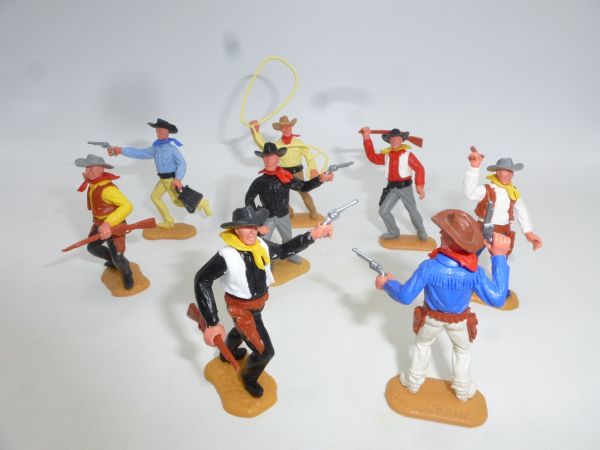 Timpo Toys Gruppe Cowboys 2. Version zu Fuß (8 Figuren)