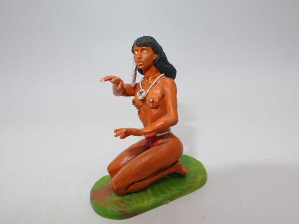 Indianerin kniend, tolle passend zur 7 cm Serie