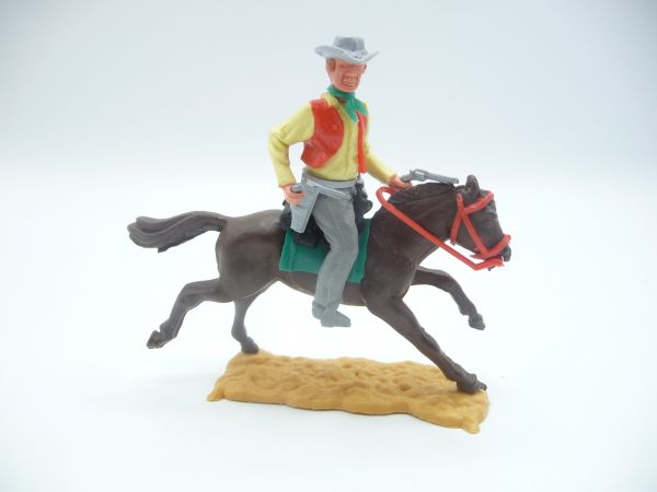 Timpo Toys Cowboy 3rd version riding, firing 2 pistols