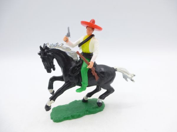 Elastolin 5,4 cm Mexican on horseback with pistol + rifle (2 weapons)