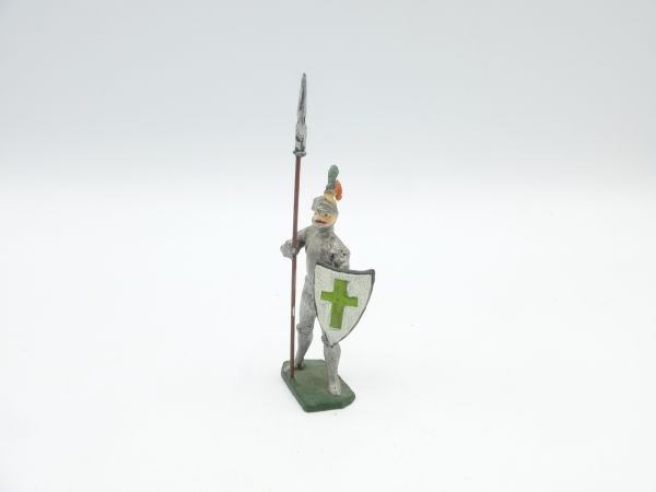 Knight / crusader standing, lance high (height 5.5 cm9) - great painting