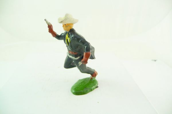 Reisler Hartplastik Schwarzer Cowboy laufend mit Pistole - tolle frühe Figur