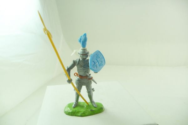 Elastolin 7 cm Ritter mit Spieß + Schild, blau
