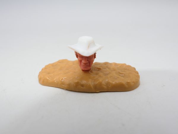 Timpo Toys Cowboy head 4th version, white hat, red hair