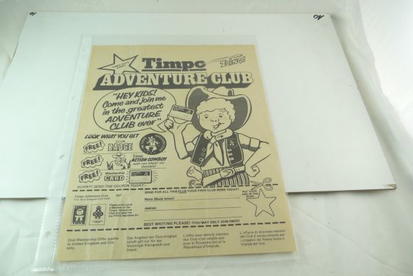 Timpo Toys Adventure Club - DIN A4 Coupon for joining the club
