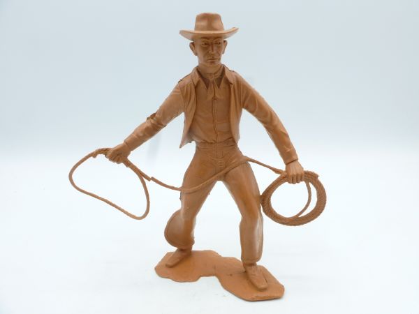 Marx (blank) Cowboy standing with lasso, brown (14 cm size) - rare