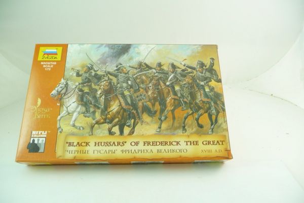 Zvezda 1:72 Black Hussars of Frederick the Great, No. 8079 - orig. packaging, figures on cast