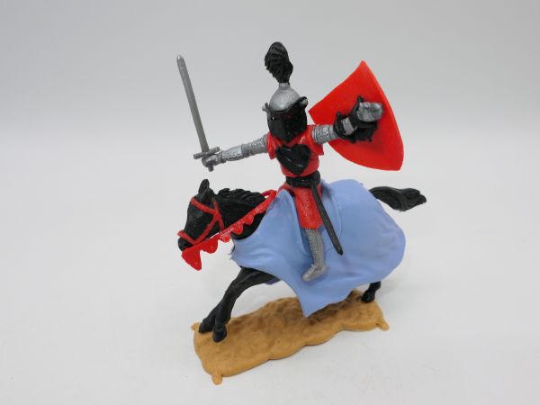 Timpo Toys Visierritter rot/schwarz reitend mit Schwert