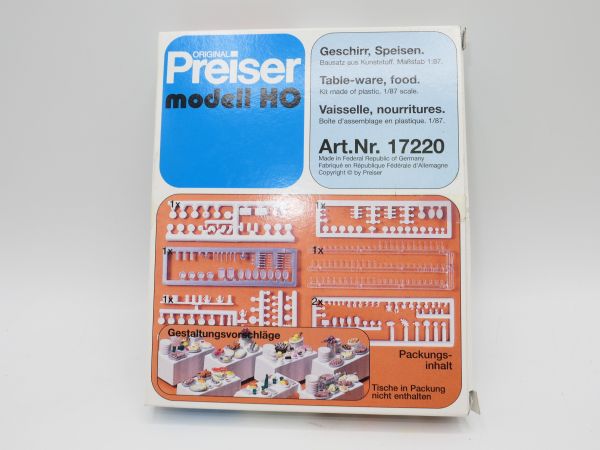 Preiser H0 model, tableware, dishes, No. 17220 - orig. packaging