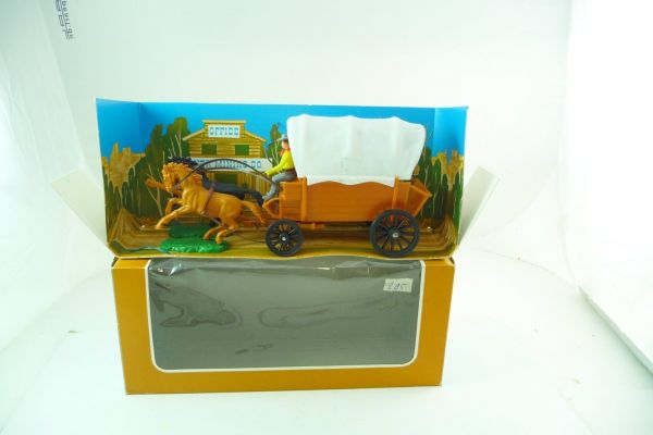 Elastolin 5,4 cm Covered wagon, No. 7361 - in blister box, shop-discovery, see photos