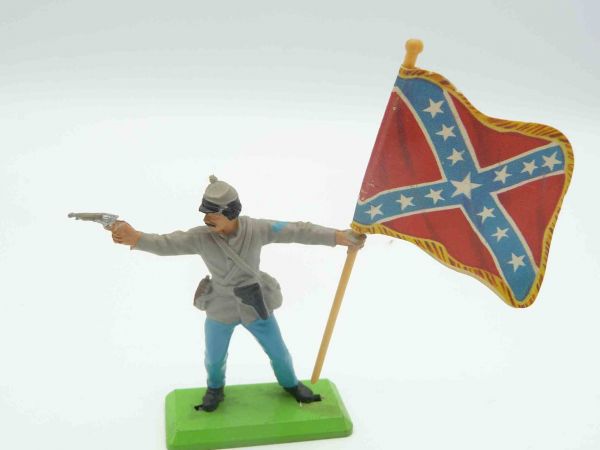 Britains Deetail Soldier southern states with flag + pistol