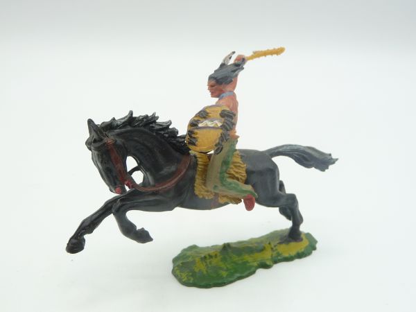 Elastolin 4 cm Indianer zu Pferd mit Keule, Nr. 6852 - schöne Figur