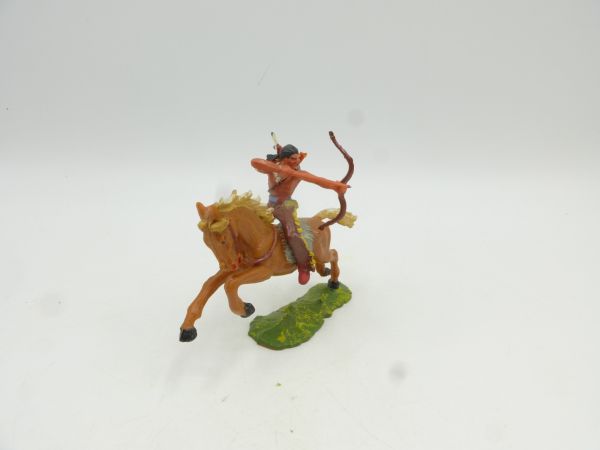 Elastolin 4 cm Indian on horseback, bow sideways, No. 6850 - great painting
