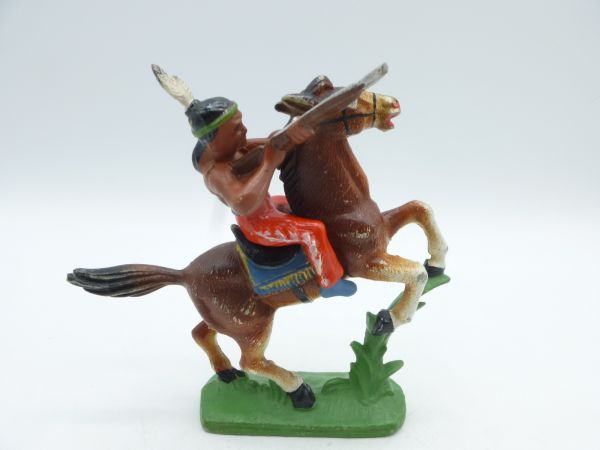 Indian on horseback, shooting sideways