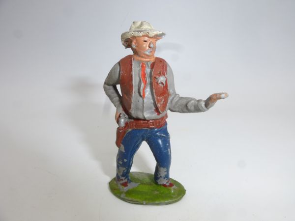 Timpo Toys Solid Sheriff stehend, Pistole ziehend - altersentsprechender Zustand