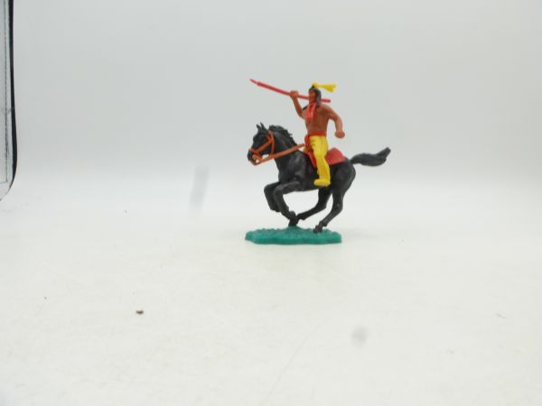 Timpo Toys Indianer 2. Version reitend mit dickem roten Speer